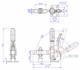 Vertical Toggle Clamp Flat Base Slotted Arm